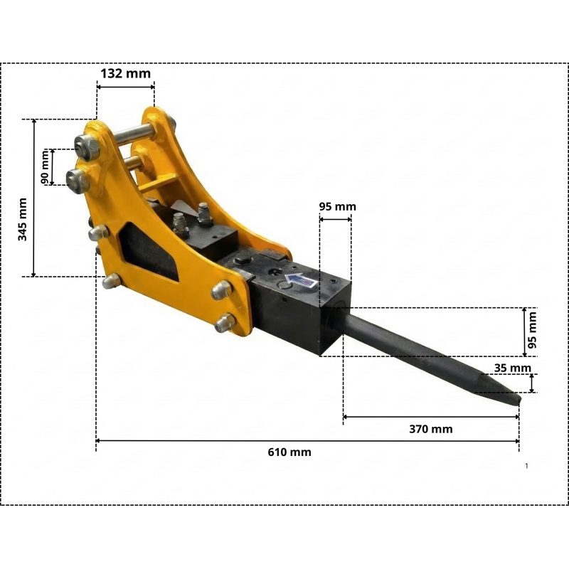Młot kujący hydrauliczny do minikoparek