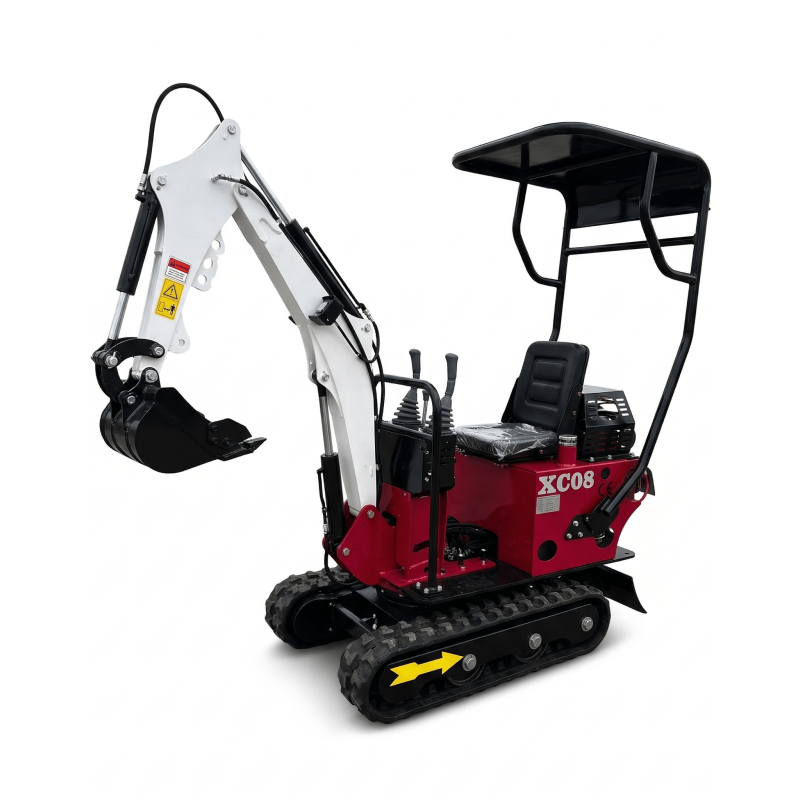 Minikoparka XC08 | Tylko 72 cm szerokości | Prace wewnątrz i ogrody