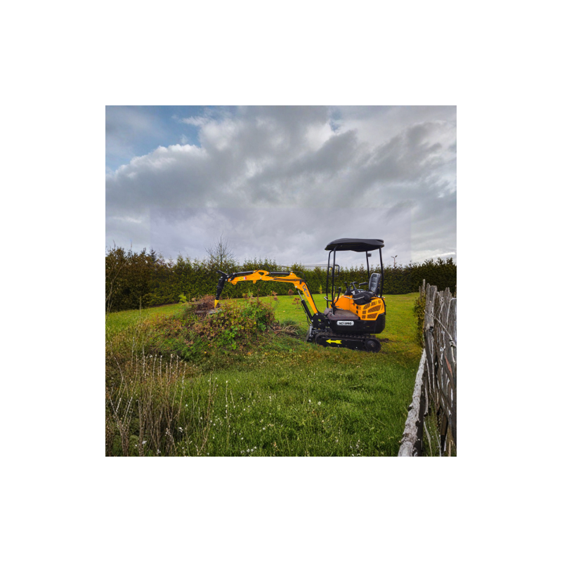 Minikoparka gąsienicowa XC15Pro -skrętne ramię + rozsuwane gąsienice + joystick - 1.5t